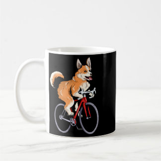 Corgi Riding Bicycle Cute Biker Cyclist Coffee Mug