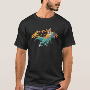 Corgi Riding Dinosaur Rex  Dog  Love Dog T-Shirt