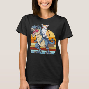 Corgi Riding Dinosaur T rex Cute Corgis Dog Lover T-Shirt