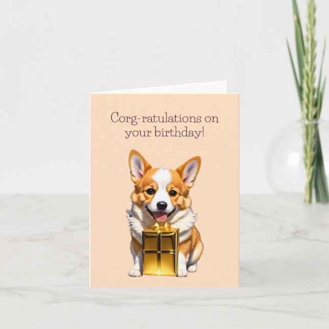 Corgi-rific Cute Funny Birthday Card (Front)