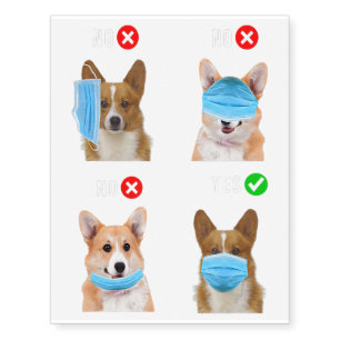 Corgi Right Wear Face Mask Shirt For Men Women Temporary Tattoos