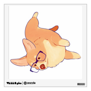 Corgi roll wall decal