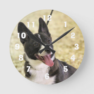 Corgi Round Clock
