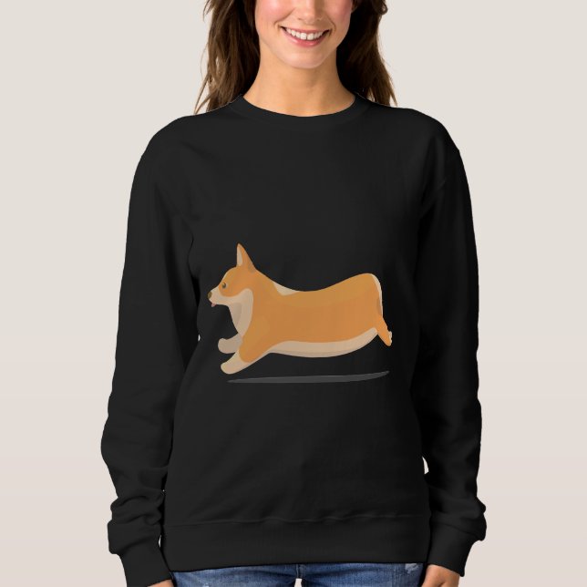 Corgi Running  953 Sweatshirt (Front)