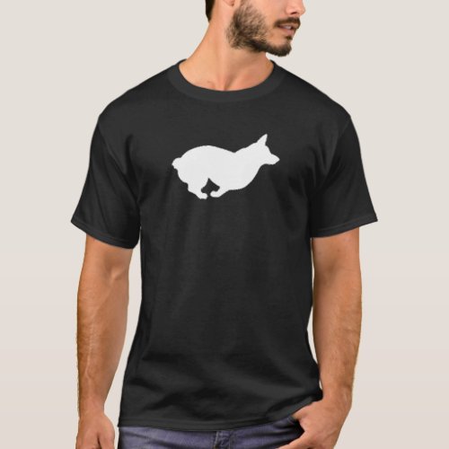 Corgi Running Silhouette Profile Corgi Owners T_Shirt