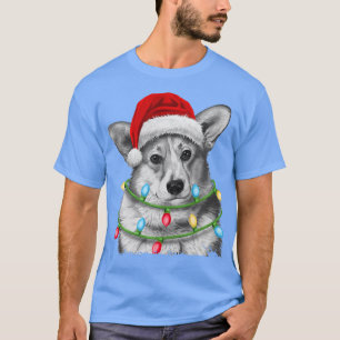 Corgi Santa Christmas Tree Lights Xmas Boys Men Co T-Shirt