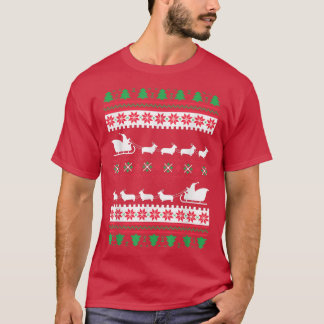 Corgi Santas Reindeer Christmas Ugly  T-Shirt
