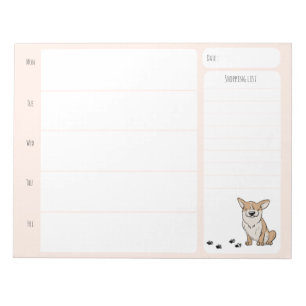 Corgi School Lunch Planner Notepad
