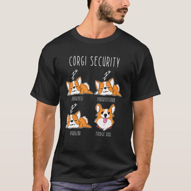 Corgi Security   Corgi Dog Humor T-Shirt (Front)