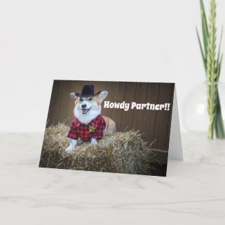 Corgi sheriff birthday card