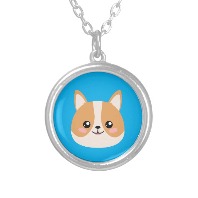 Corgi Silver Plated Necklace (Front)
