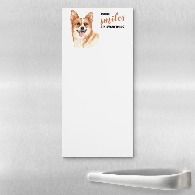 Corgi Smiles Fix Everything Magnetic Notepad (In Situ)