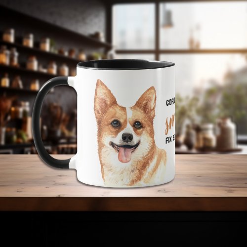 Corgi Smiles Fix Everything Mug