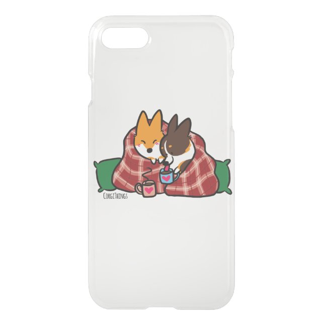 Corgi Snuggles Transparent iPhone Case (Back)