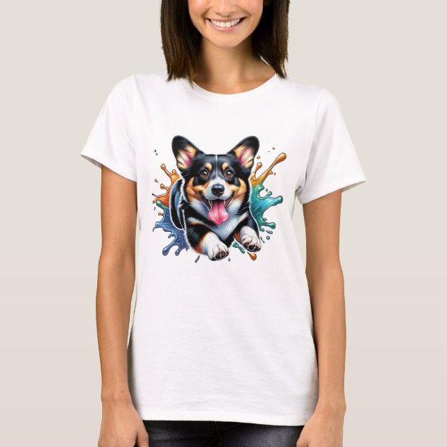 Corgi Splash of Color T-Shirt (Front)