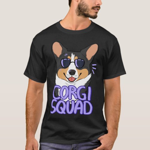 Corgi Squad Black Tricolor T_Shirt