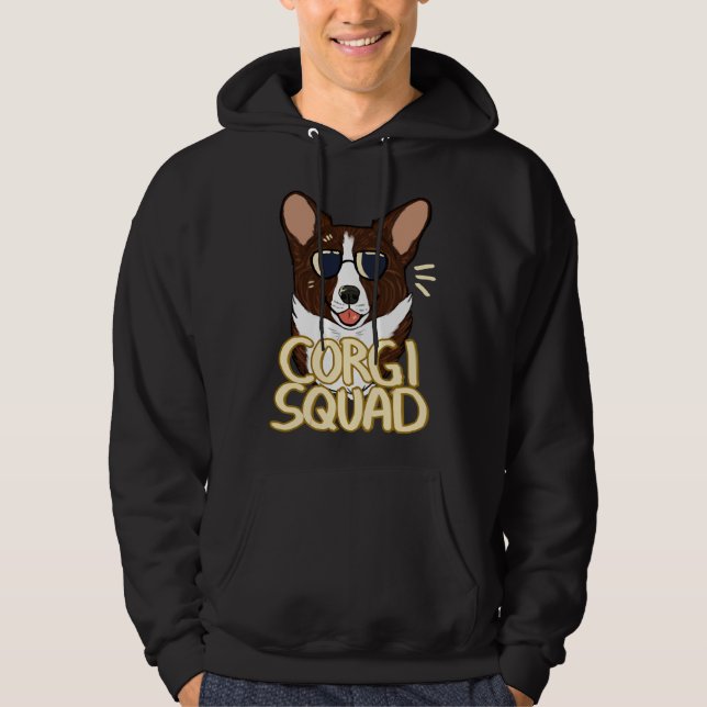 Corgi Squad Brindle Hoodie (Front)