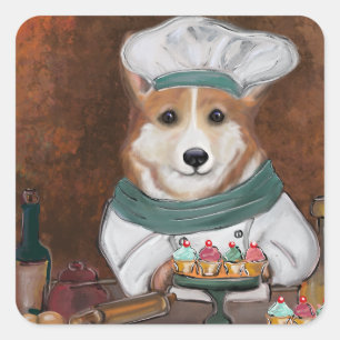 Corgi Square Sticker