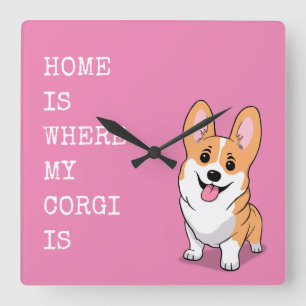 Corgi Square Wall Clock