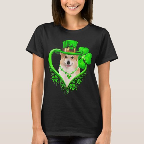 Corgi St Patricks Day Lover Irish Shamrock Dog Lov T_Shirt