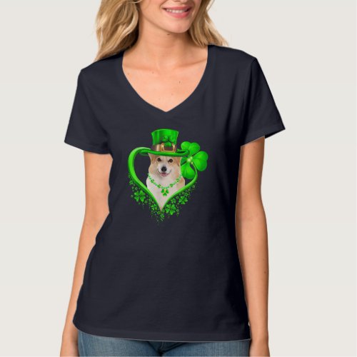 Corgi St Patricks Day Lover Irish Shamrock Dog Lov T_Shirt
