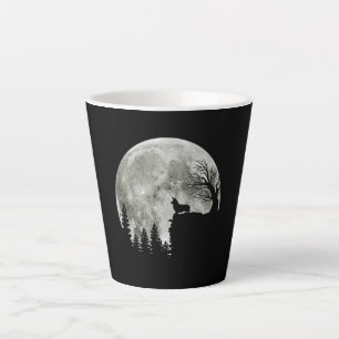 Corgi Standing On Mountain Moonlight Halloween Latte Mug