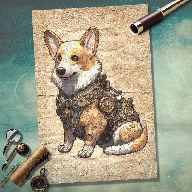 Corgi Steampunk 3 Decoupage Paper (Creator Uploaded)