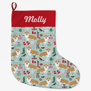 Corgi Stocking - cute corgis design christmas