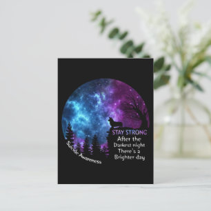 Corgi Suicide Awareness Stay Strong Darkest Night Postcard