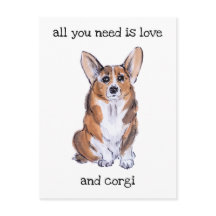 Corgi sumie watercolor painting