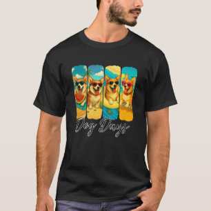 Corgi Summer Vibes Dog Days Corgi Mom Dad Dog Love T-Shirt