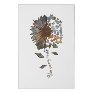 Corgi Sunflower You Are My World Apparel Corgi Dog Faux Canvas Print