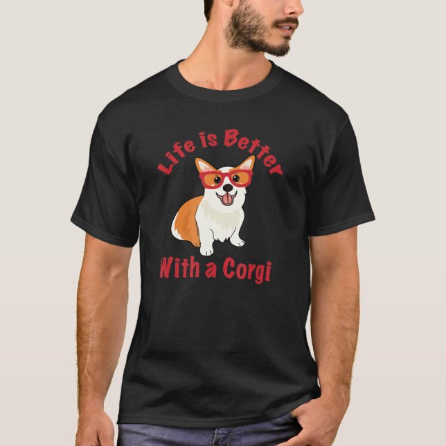 Corgi Sunglasses T-Shirt (Front)