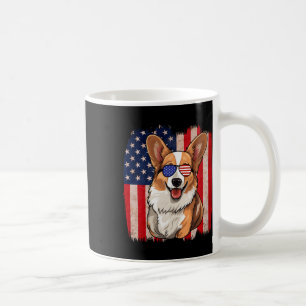 Corgi Sungles American Flag Usa Patriotic 4th Of J Coffee Mug