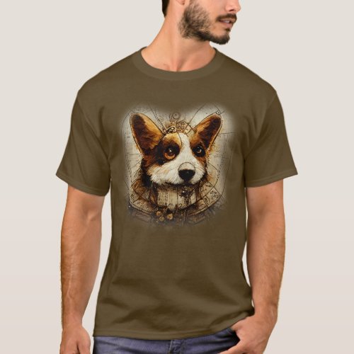 Corgi Surreal Steampunk Artwork Dog Lover 1 T_Shirt