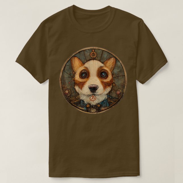 Corgi Surreal Steampunk Artwork, Dog Lover -627 T-Shirt (Design Front)