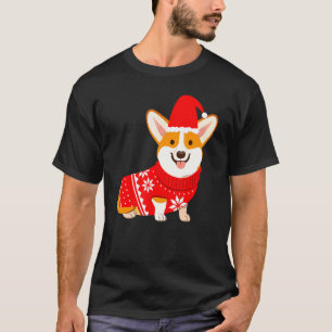 Corgi Sweater Santa Hat Holiday Cute Christmas
