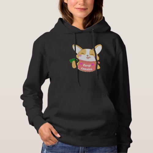 corgi tamales mexican food eating   hoodie