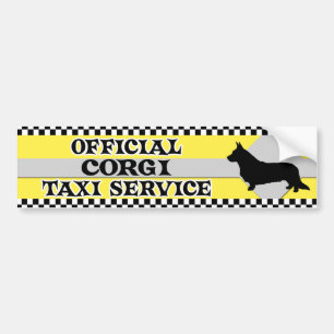 Corgi Taxi Service Bumper Sticker (Cardigan)