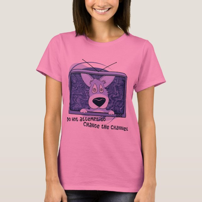 Corgi Television Invasion Ladies Ringer Teeshirt T-Shirt (Front)