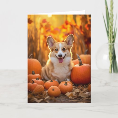 Corgi Thanksgiving Holiday Card