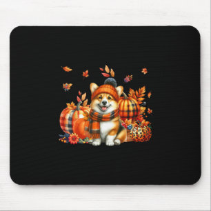 Corgi Thanksgiving Leopard Pumpkins Fall Leaves Lo Mouse Pad