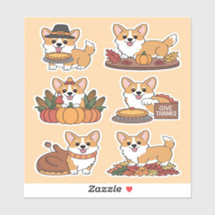 Corgi Thanksgiving Sticker