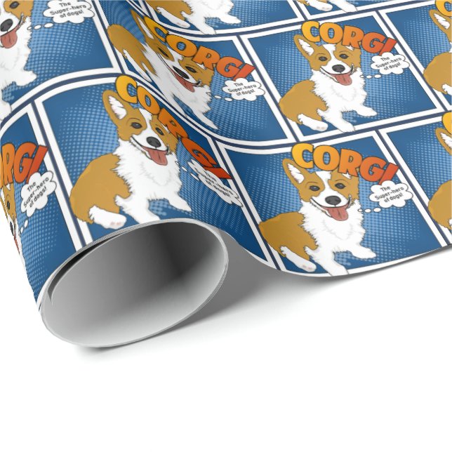Corgi, The Super-Hero of dogs! Wrapping Paper (Roll Corner)