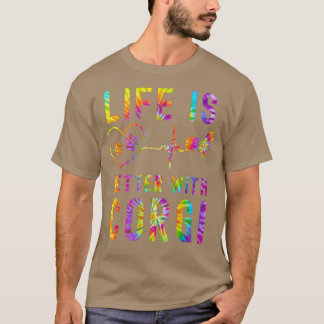 Corgi Tie Dye Heartbeat Hippie Dog Costume  T-Shirt