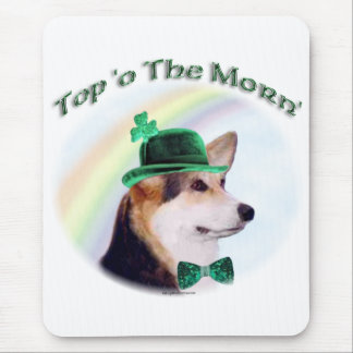 Corgi Top of the Morn'; Corgi St. Patrick's day Mouse Pad