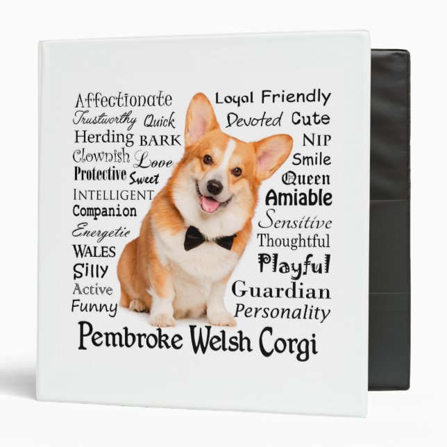 Corgi Traits 3 Ring Binder (Front/Inside)