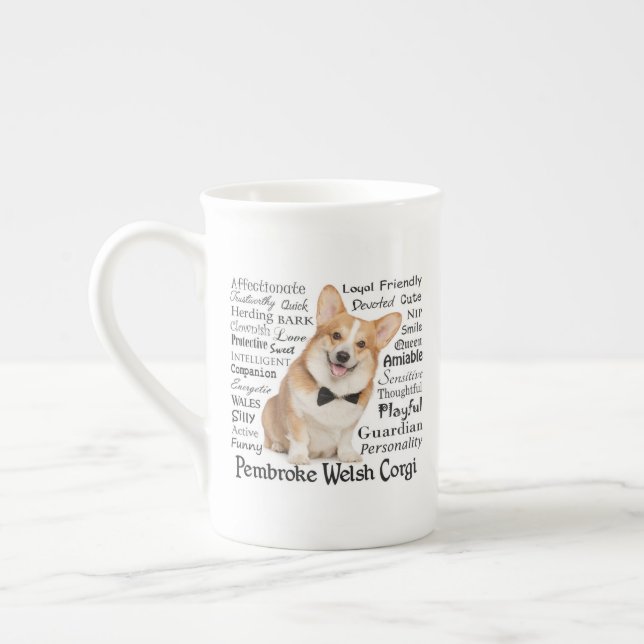 Corgi Traits Bone China Mug (Left)