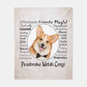 Corgi Traits Fleece Blanket