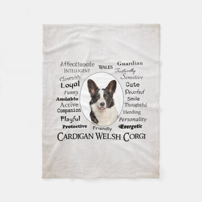 Corgi Traits Fleece Blanket (Front)